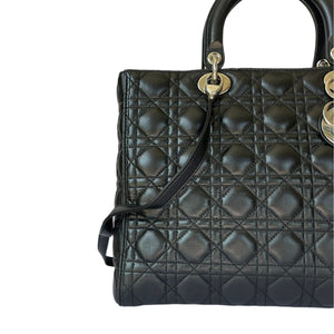 Large Lady Dior Lambskin Black SHW