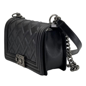 Old Medium Boy Calfskin Black RHW