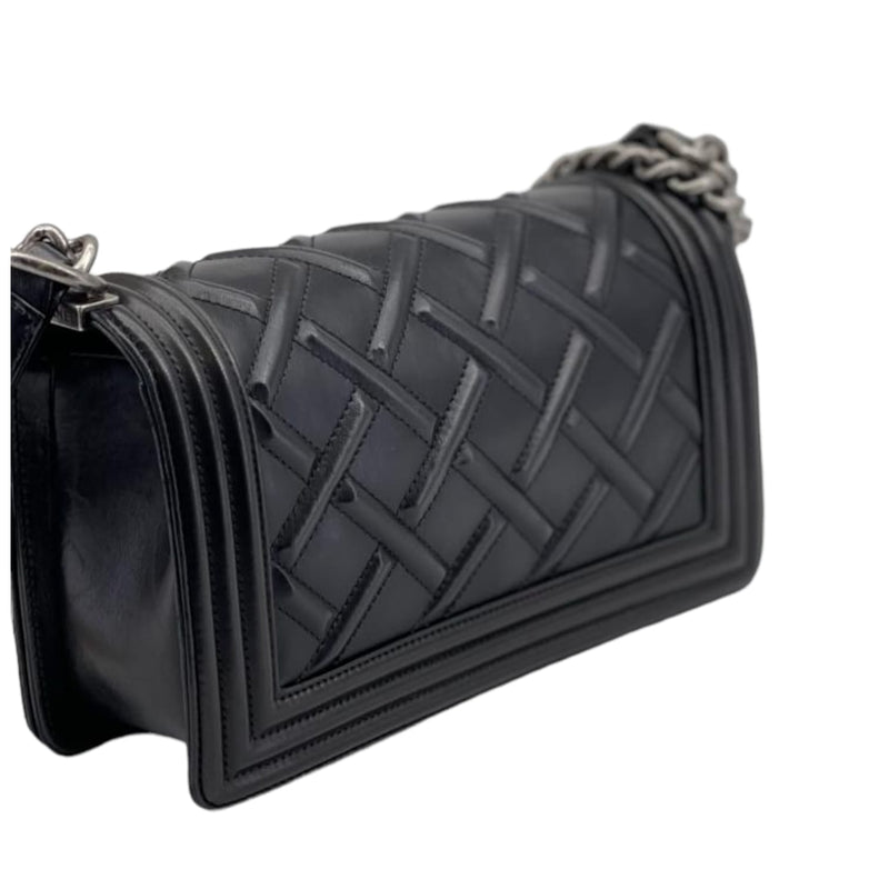 Old Medium Boy Calfskin Black RHW