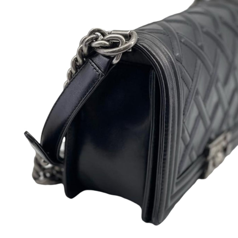Old Medium Boy Calfskin Black RHW
