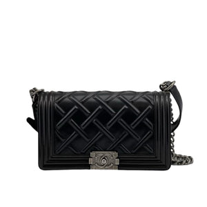 Old Medium Boy Calfskin Black RHW