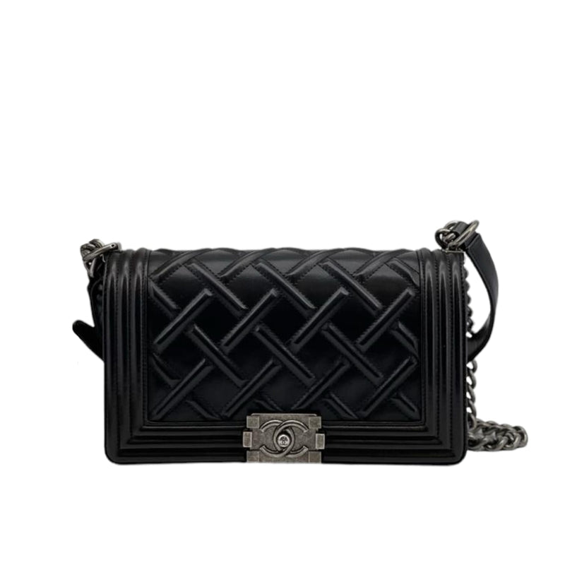 Old Medium Boy Calfskin Black RHW