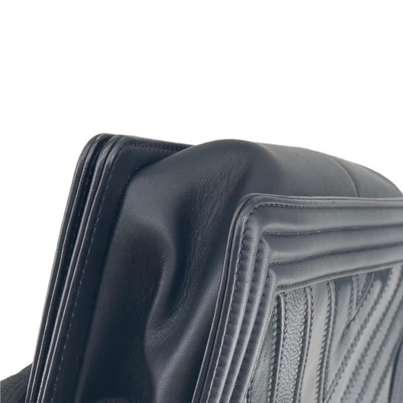 New Medium Chevron Boy Bag Mixed Leather Black GHW