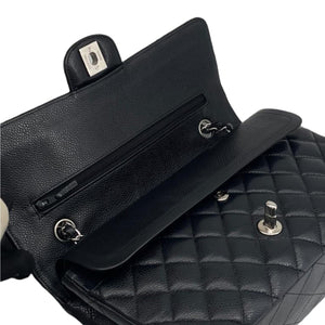 Medium Classic Double Flap Caviar Black SHW