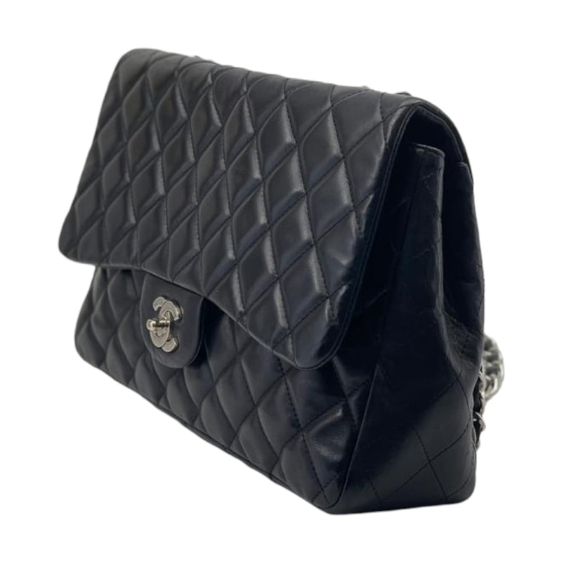 Jumbo Classic Single Flap Lambskin Black SHW