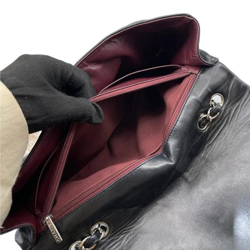 Jumbo Classic Single Flap Lambskin Black SHW