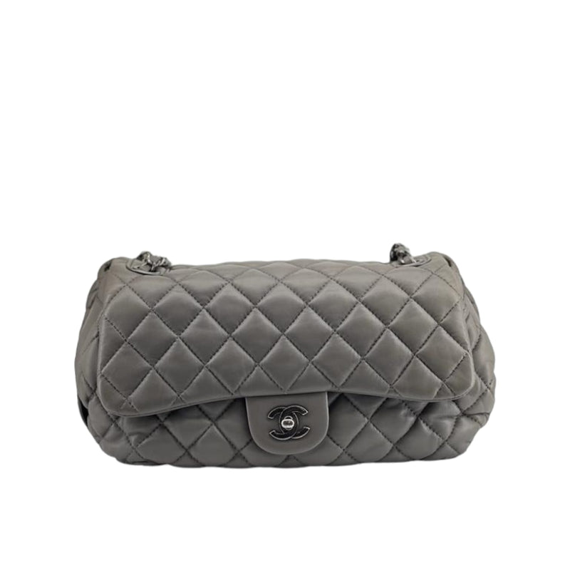 Classic Single Flap Grey Lambskin RHW