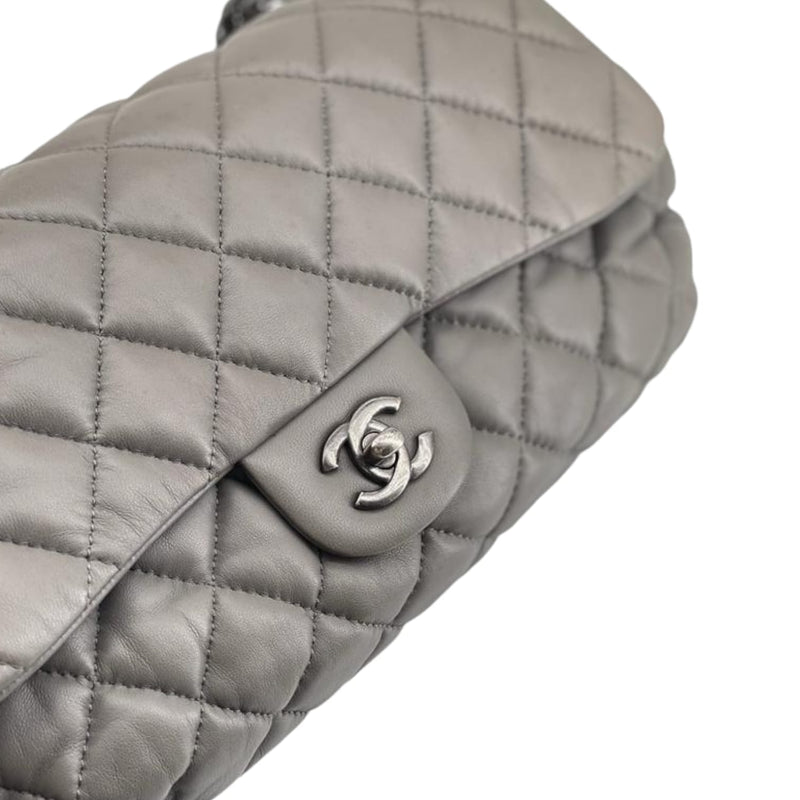 Classic Single Flap Grey Lambskin RHW