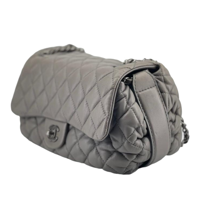 Classic Single Flap Grey Lambskin RHW