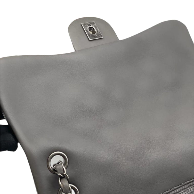 Classic Single Flap Grey Lambskin RHW
