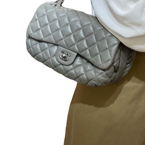 Classic Single Flap Grey Lambskin RHW