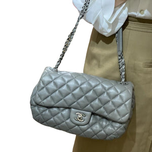 Classic Single Flap Grey Lambskin RHW