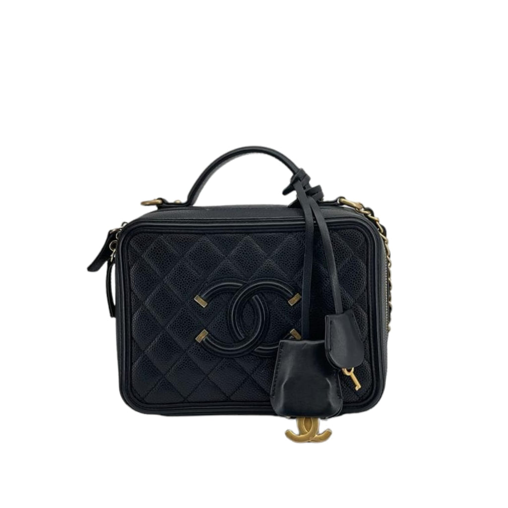 CC Filigree Medium Caviar Vanity Black GHW