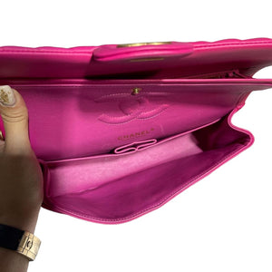 Classic Chevron Double Flap Medium Lambskin Pink GHW
