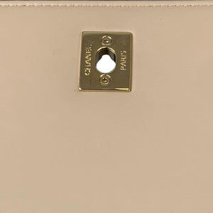 Large Business Affinity Flap Quilted Caviar Beige GHW