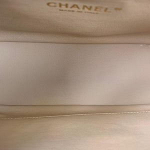 Large Business Affinity Flap Quilted Caviar Beige GHW