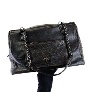Boston Bag Brown Leather SHW