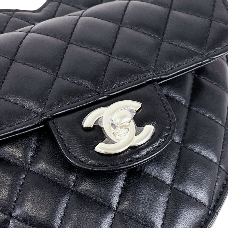 Large Heart Bag Lambskin Black GHW