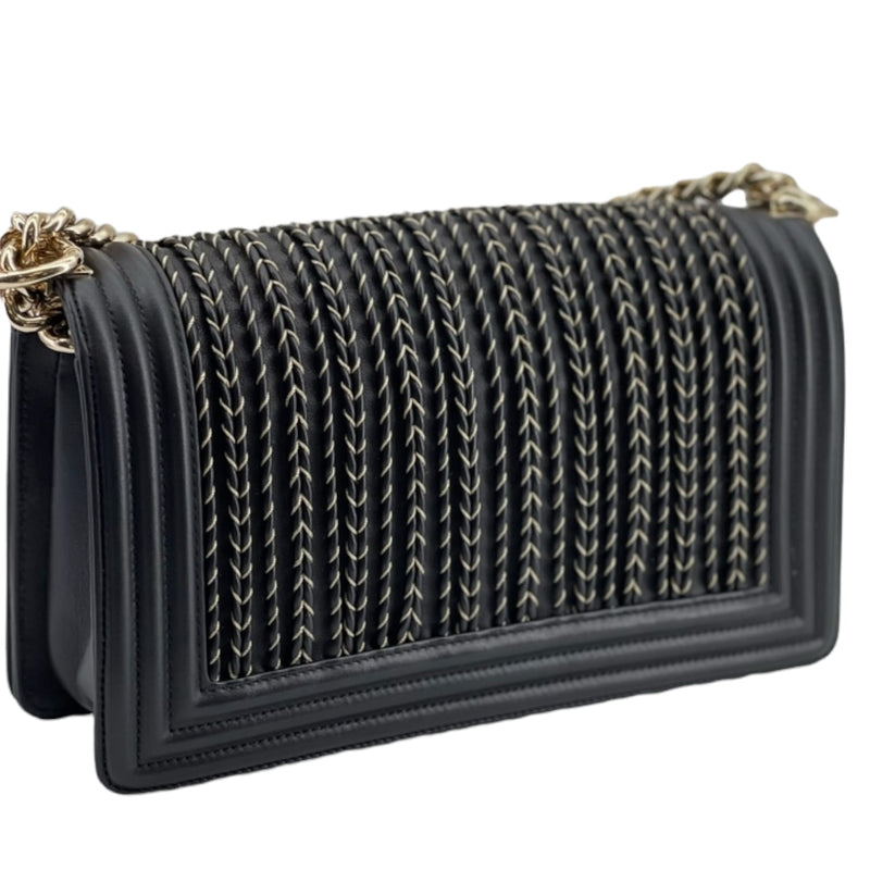 Old Medium Boy Calfskin Black LGHW