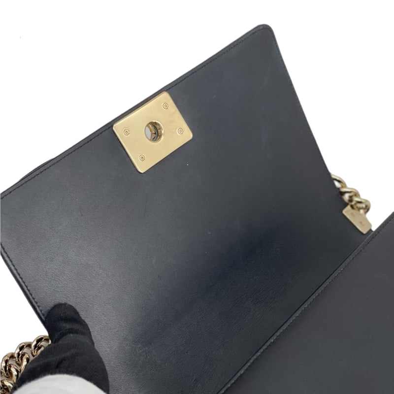 Old Medium Boy Calfskin Black LGHW