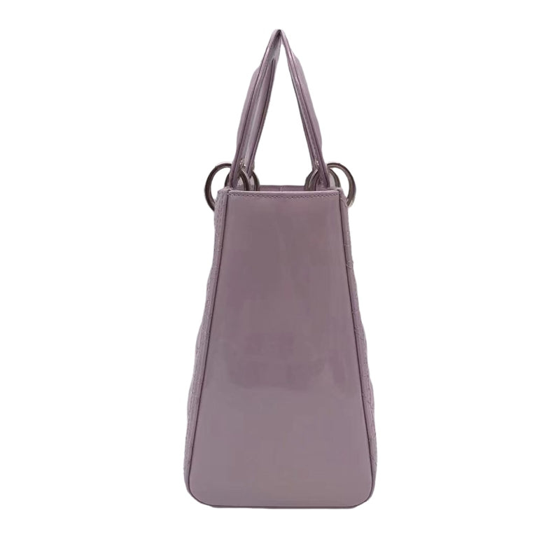 Medium Lady Dior Cannage Patent Lavender SHW