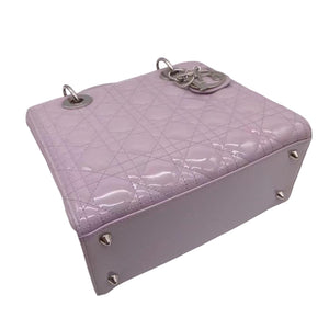 Medium Lady Dior Cannage Patent Lavender SHW