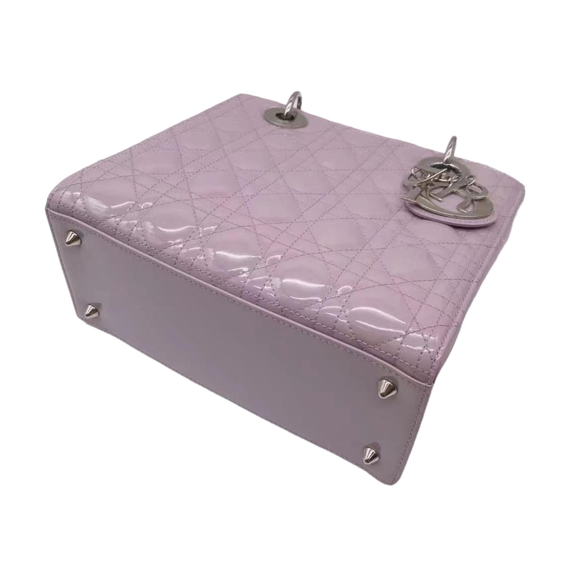 Medium Lady Dior Cannage Patent Lavender SHW