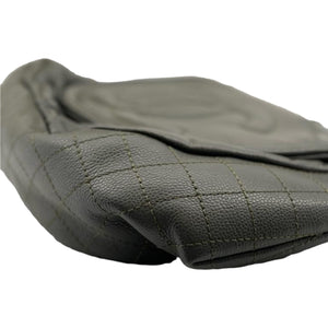 Large CC Round Flap Caviar Dark Grey SHW
