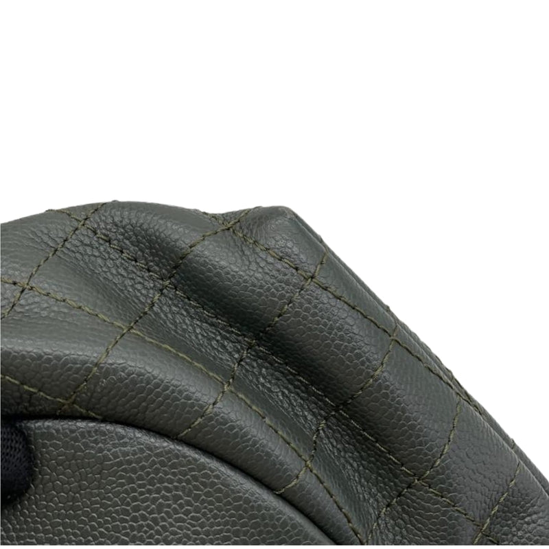 Large CC Round Flap Caviar Dark Grey SHW