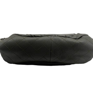 Large CC Round Flap Caviar Dark Grey SHW
