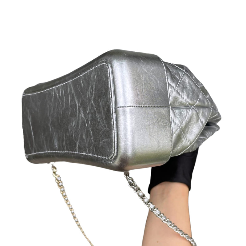 Gabrielle Backpack Aged Calfskin Metallic Silver MHW