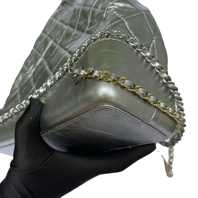 Gabrielle Backpack Aged Calfskin Metallic Silver MHW