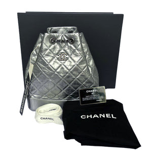 Gabrielle Backpack Aged Calfskin Metallic Silver MHW