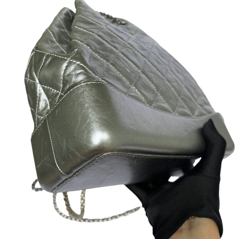 Gabrielle Backpack Aged Calfskin Metallic Silver MHW