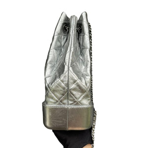 Gabrielle Backpack Aged Calfskin Metallic Silver MHW