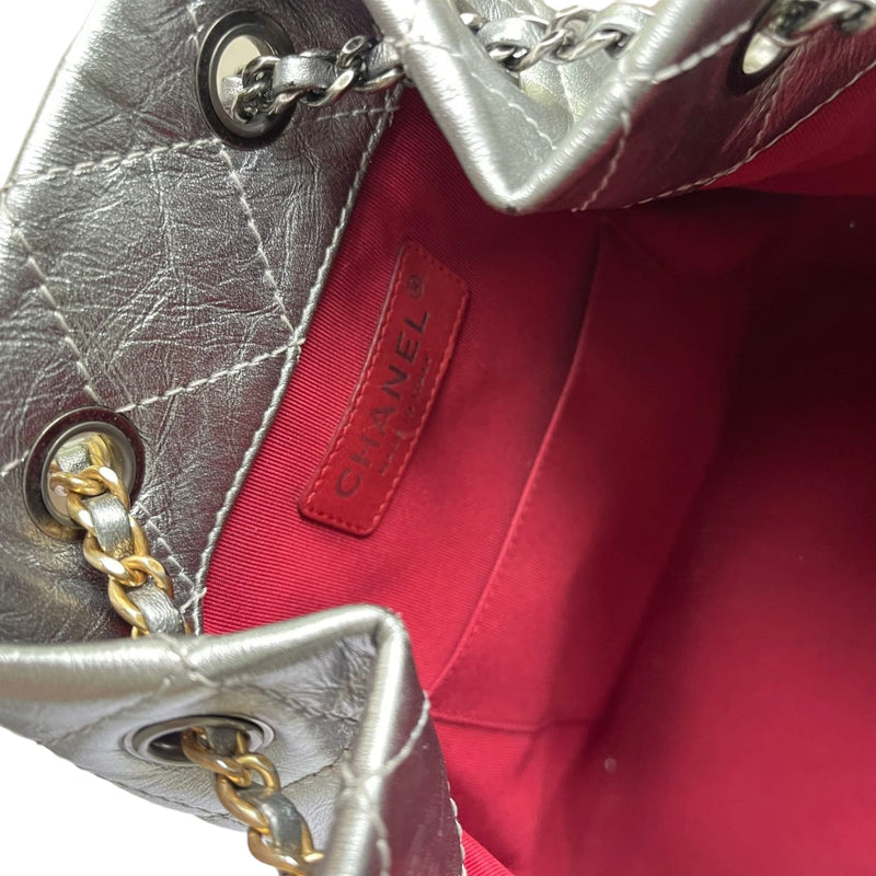 Gabrielle Backpack Aged Calfskin Metallic Silver MHW