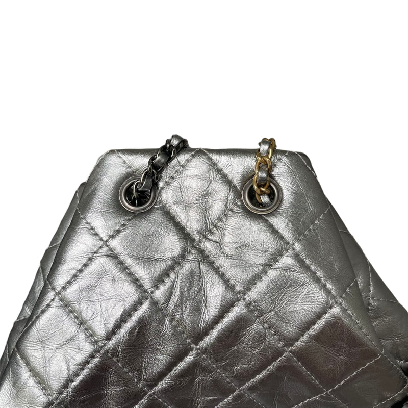 Gabrielle Backpack Aged Calfskin Metallic Silver MHW