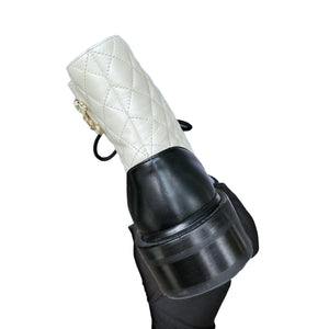 Laceup Combat Boots Calfskin Beige Black
