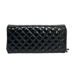 Brilliant Wallet on Chain Clutch East West Patent Black SHW