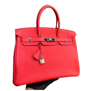 Birkin 35 Togo Rouge Pivoine PHW