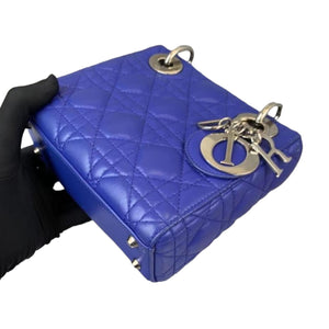 Mini Lady Dior Lambskin Blue SHW