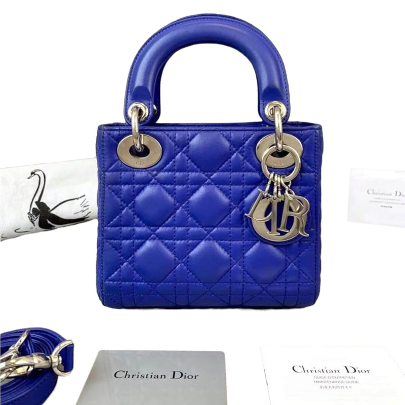 Mini Lady Dior Lambskin Blue SHW