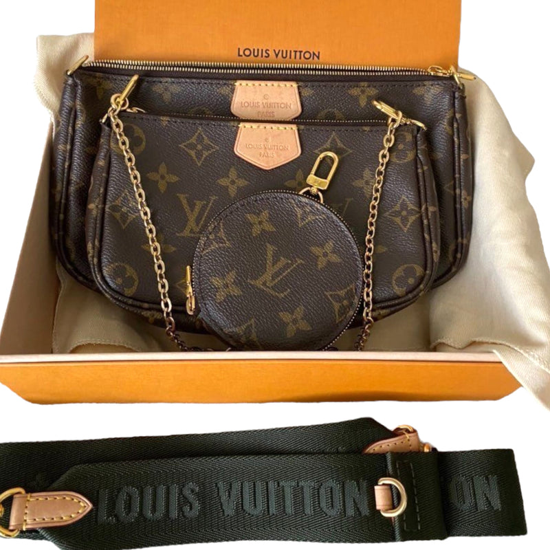 Louis Vuitton Khaki Monogram Multi Pochette Bag Trio Crossbody