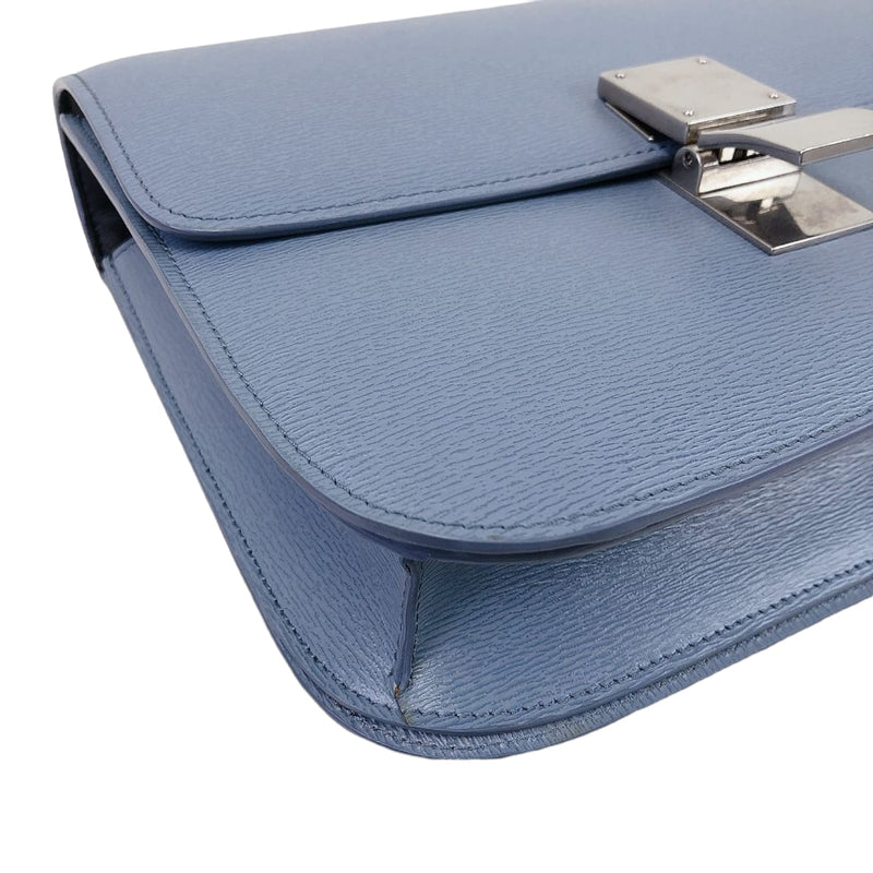 Medium Classic Calfskin Blue SHW