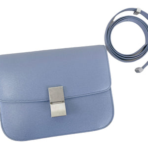 Medium Classic Calfskin Blue SHW