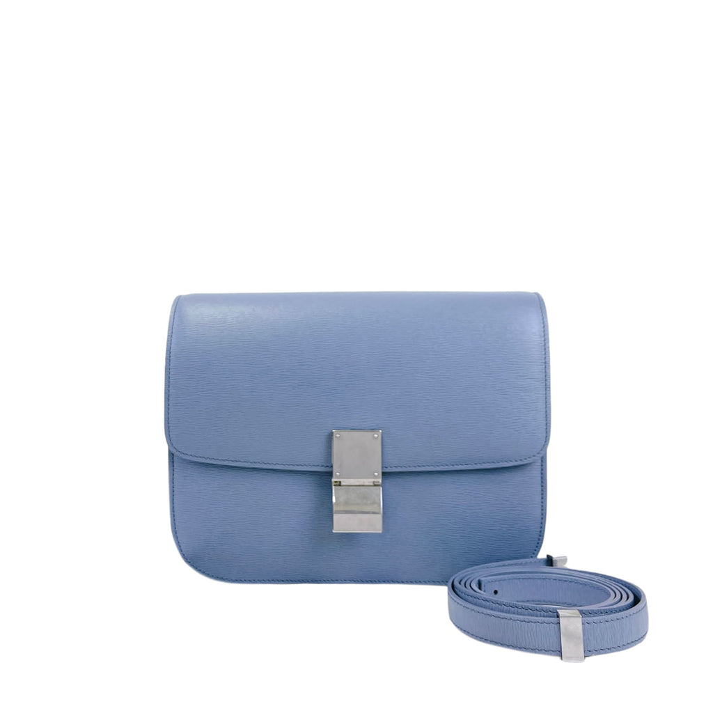 Medium Classic Calfskin Blue SHW