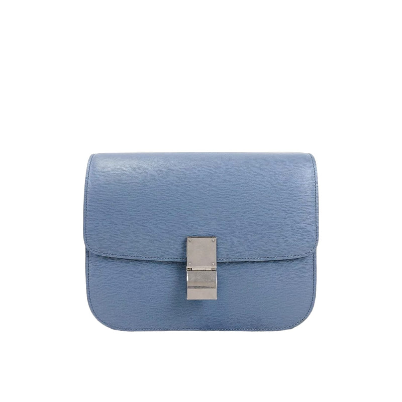 Medium Classic Calfskin Blue SHW