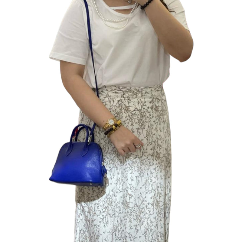 Mini Bolide Chevre Leather Blue Electric PHW