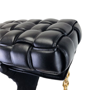 Chain Cassette Bag Leather Black GHW