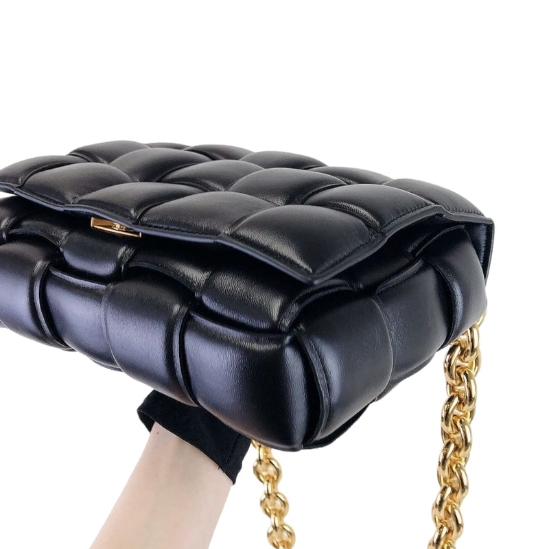 Chain Cassette Bag Leather Black GHW